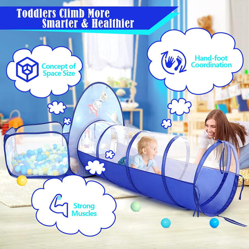 3PC Ball Pits for Toddlers - Kids Play Tent and Tunnel for Boys & Girls, Baby Pop Up Playhouse Toy for Indoor/Outdoor