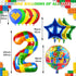 40 Inch Building Block Number Balloon, Colorful Number Block Foil Number 2 Balloons Large Big Numbers Helium Balloon for Girls Boys 1th Birthday Brick Theme Party Decorations (Number 2)