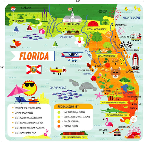 Florida State Puzzle for Kids Ages 4 and Up - Little Buffalo Learning & Education