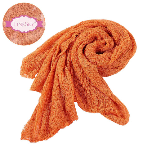 Long Ripple Wrap, DIY Newborn Baby Photography Wrap for Christmas Gift (Orange)