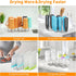 Rack-10 Foldable Baby Bottle Drying Poles Water Bottle Organizer for Cups,Travel Mugs,Silicone Bags- Collapsible