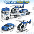 3 4 5 6 7 8 25" Kids Toys for Years Old Boys, Police Truck Toy with Racing Car and Helicopter, Toddler Friction Powered