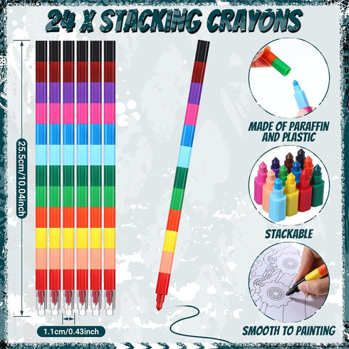 24 Set 24 Funrous Monster Truck Coloring Books Bulk with Stacking Crayons Monster Truck Party Favors Activity Books