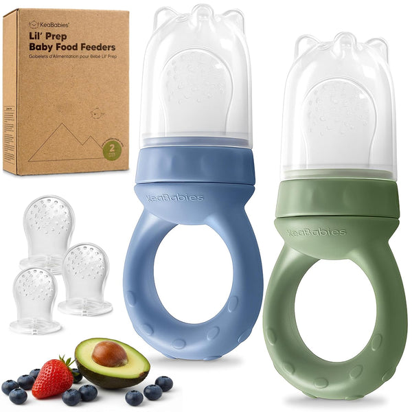 KeaBabies Baby Fruit Feeder 2pk - Silicone Baby Food Feeder for Babies
