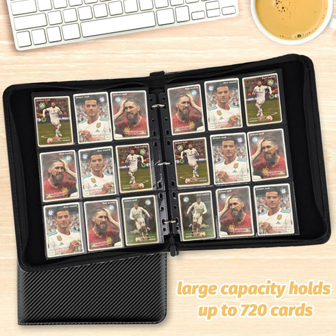 9 720 Album, GERMUN Pocket Card Binder, Premium Zip Trading Card Binder, Double Sided Pocket PU Collection Binder