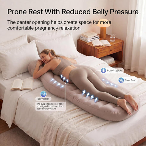 Lopecom Pregnancy Inflatable Pillow with a Hole, Prone Support Maternity Air Mattress with Pump, Supportive PVC