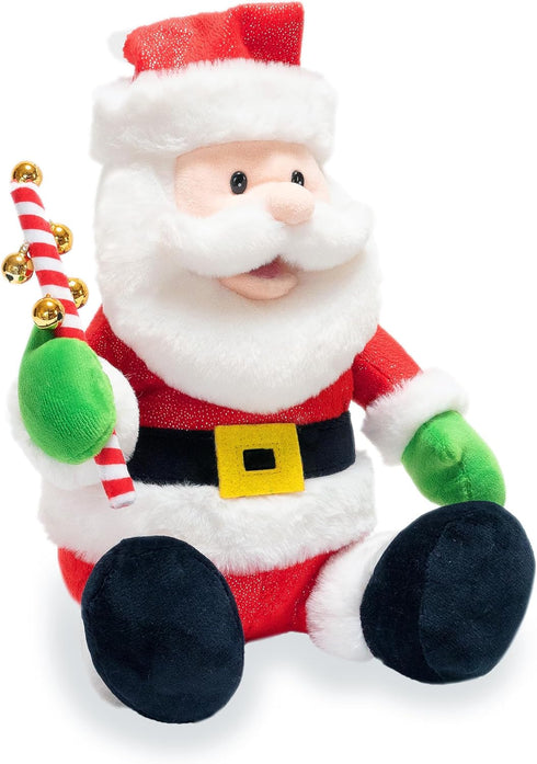 12" Cuddle Barn - Jingling Santa | Singing Santa Claus Christmas Plush Toy Shakes Bells, Sings and Bops to Xmas Carol