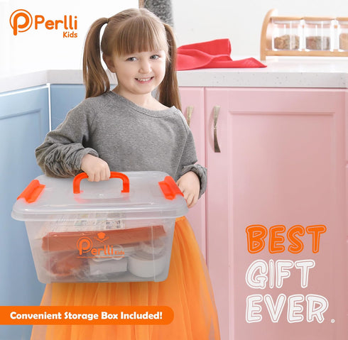 Set 31 Set 6+, PERLLI Kids Real Cooking for Cooking and Baking Pc. Gift for Junior Chef with Real Utensils, Case & Safe