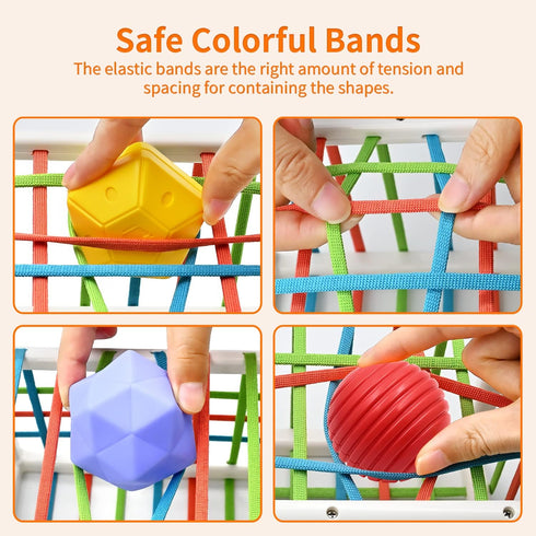 AiTuiTui Montessori Baby Toys for 1 Year Old, Shape Sorter with 3 Soft Textured Balls for Early Learning