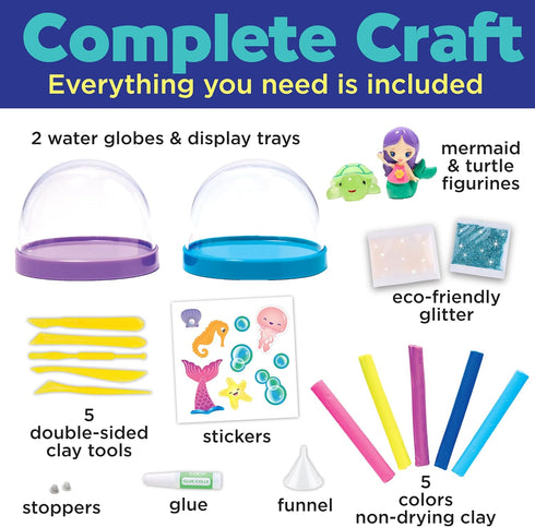 2 6+) Creativity for Kids Make Your Own Water Globes: Mermaids Kit | Sculpt, Decorate & Shake DIY Snow Globes | Fun