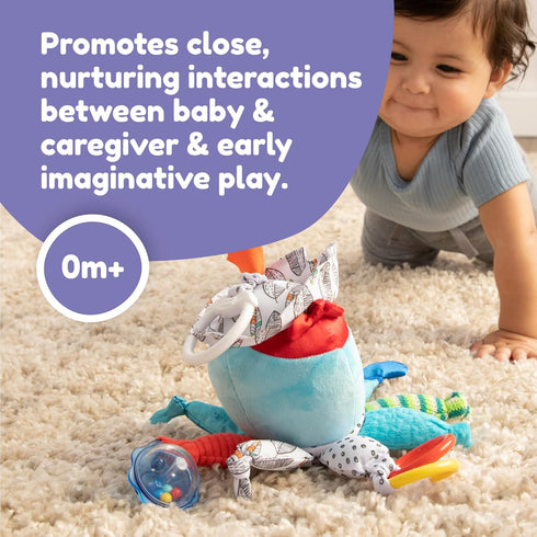 0 Lamaze Clip On Car Seat and Stroller Toy - Captain Calamari - Crinkle Car Seat Toys and Stroller Toys - Sensory Toys