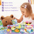 Set Girls,50PCS Playsets,Teapot 3 4 5 6 Tea Party for Little Princess Horse Tea Time Toy Including Food Sweet Treats