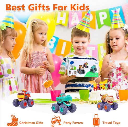 Toy Cars for 1 Year Old Boy Gifts, Monster Trucks for 1-3 Year Old Boys Girls, Pull Back Cars for Toddlers