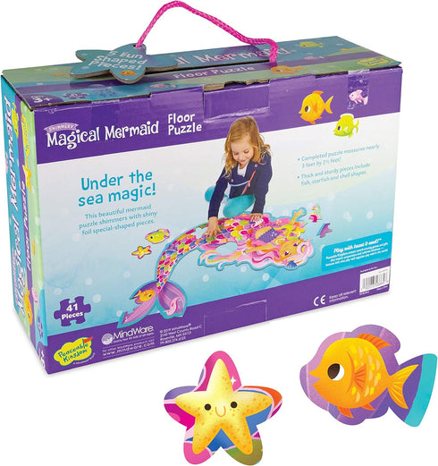 Shimmery Peaceable Kingdom Magical Mermaid Floor Puzzle