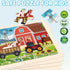 4-in-1 Farm Wooden Puzzles for Kids Ages 4-6, 24 PCS Jigsaw Puzzles for Toddlers 2-4, Educational Gifts