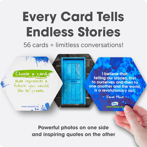 56 We! Engage Cards - Conversation Cards to Build Trust & Connection - Inspiring Pieces with Quotes, Photos