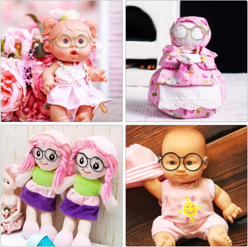 jojofuny 20pcs Doll Glasses, Miniature Eyeglasses for Dolls & Pets Costume Accessories