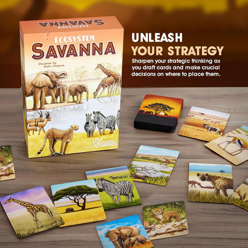 Ecosystem: Savanna - Family Card Game about Animals on African Savanna - Fun & Educational Strategy Game