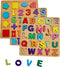 2PCS Wooden Alphabet Number Shape Puzzles for Toddlers, Educational Learning Puzzles Game