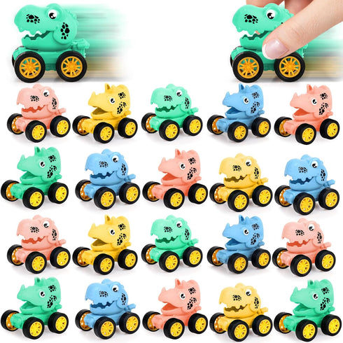 20 Pack Dinosaur Pull Back Car for Classroom Prizes, Party Favors for