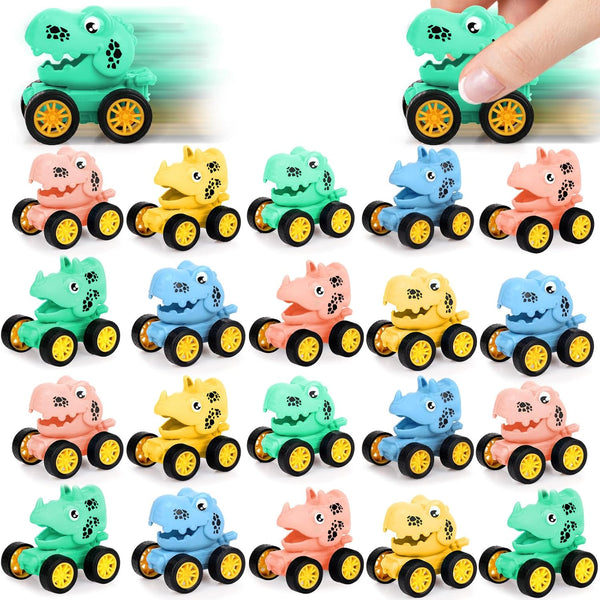 20 Pack Dinosaur Pull Back Car for Classroom Prizes, Party Favors for