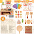 iLuckinSpri Set 68PCS Counter Playset 3+ Wooden Pizza Toy for Kids, Montessori Pretend Play Food Toys, Wooden Pizza