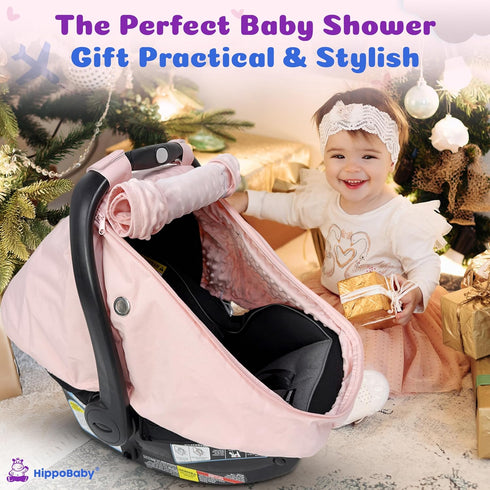 HippoBaby Waterproof Baby Car Seat Cover | Windproof Carseat Cover for Babies | Infant Car Seat Cover for Boys, Girls