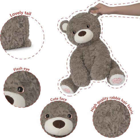 14" 3.5 Niuniu Daddy | Pound Weighted Teddy Bear Stuffed Animal for Kids Adults, Giant Brown Bear Plush Toy Body