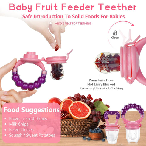 12 Pack 2 1 WAJIAYON Baby Fruit Feeder Pacifier - | Infant Food Feeder Pacifier & Baby Food Dispensing Spoon | Fresh