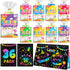 Scratch Paper Art Party Favors for Kids: 36 Pack Rainbow Scratch Notebook,