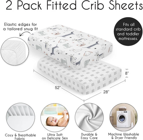 2-Piece Set Sweet Jojo Designs Baby Crib Sheets (Puppy Dogs) for Boys or Girls, Infant Nursery, Toddler Room - Standard