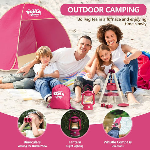 Set Set 3+ Kids Camping an Outdoor Campfire Toy Featuring a Tent, Oil lamp, Stove, and More,Gift Idea for Girls Age