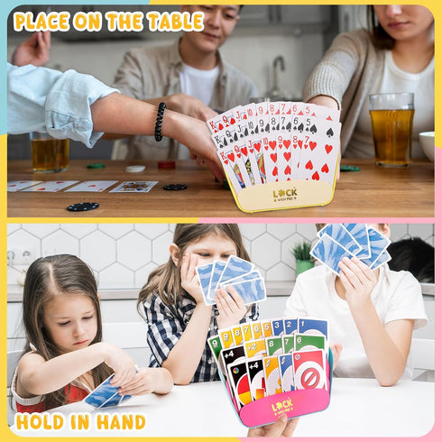 2 Prudiut PCS Card Holders for Playing Cards, Playing Card Game Holders Tabletop Stand Cards Holder for Adults Seniors