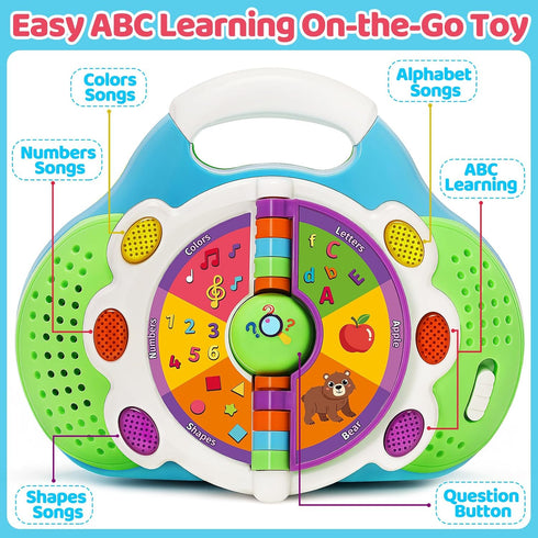 1 2 3 BainGesk Learning Toys for Year Old Boys Girls, Musical Alphabet Flip Toys with Sound and Light, Educational Toys