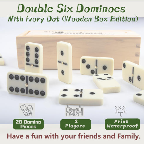 Set Set 6 Set 28 (2 Smilejoy Dominoes for Adults, Domino for Classic Board Games, Double Domino Game Pieces