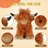 OROZCOR Highland Cow Stuffed Animal, Cute Fluffy Cow Plush Figure Toys,Realistic Farm Highland Cattle Plush Decor Gifts