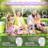 FORALES 15000+ 90 360 Bubble Machine, Automatic Bubble Maker Rechargeable, Big Bubbles per Min, Colorful LED Lights