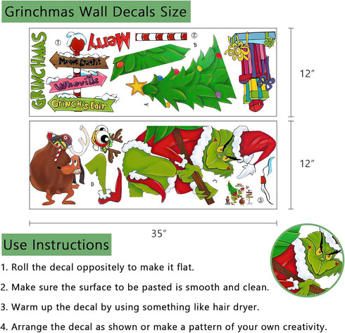 Yovkky Merry Christmas Wall Decals Stickers, Holiday Max Dog Decor for Kids Boys Girls Bedroom Art Gift