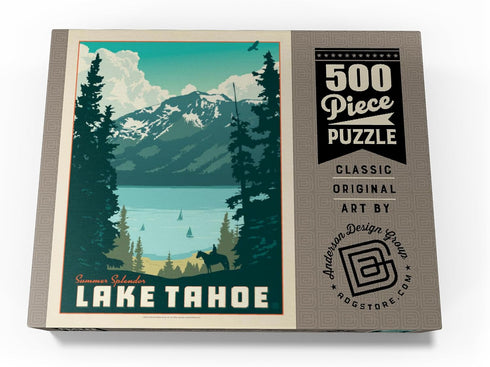 MyPuzzle Lake Tahoe: Tahoe Summer Vintage Poster - Premium 500 Piece Jigsaw Puzzle for Adults