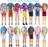 10-Item Pack 5 Sets 5 E-TING Fantastic = Fashion Casual Wear Clothes Outfit for boy Doll with Pairs Shoes (Leather