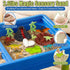 16 Lehoo Castle Dinosaur Sensory Table with Sand, Sand Table with Lid & Dinosaurs, Adjustable Legs, Indoor Outdoor