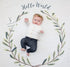 lulujo Baby’s First Year Milestone Blanket and Card Set | 40in x 40in (Hello World)