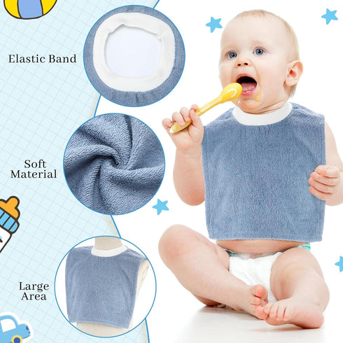 6 Foaincore Pcs Pullover Baby Bibs Cotton Terry Toddler Absorbent Infant for Feeding and Drooling Towel Bib (Elegant
