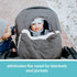 Heather Gray Baby Car Seat Cover - Versatile Blanket-Style Stroller & Carrier Cover