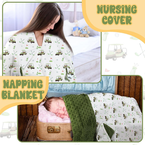 27.5 39 Inch Honeydak Golf Baby Car Seat Cover Minky Infant Golf Nursing Decor Canopy Breastfeeding Blankets Peekaboo