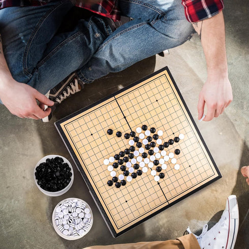 Yarlung Go Game Set - Magnetic Go Stones with 14.6 Inch Foldable Game Board for 2 Players