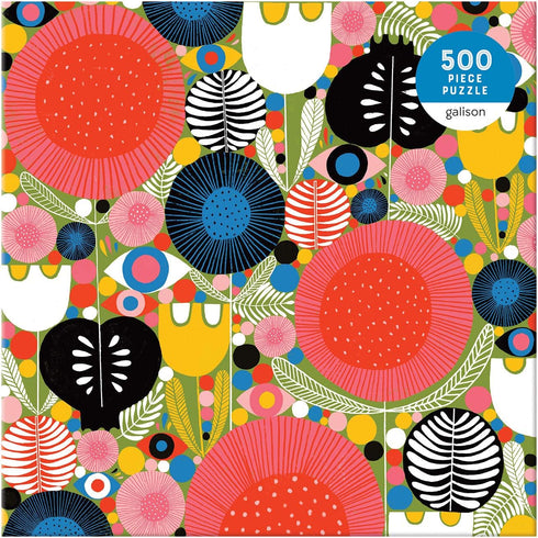 Galison Eyes in The Garden Jigsaw Puzzle, 500 Pieces, 20”x20” – Bright and Cheerful Illustration of Flowers, Shapes and Watchful Eyes – Challenging, Perfect for Family Fun – Fun Indoor Activity