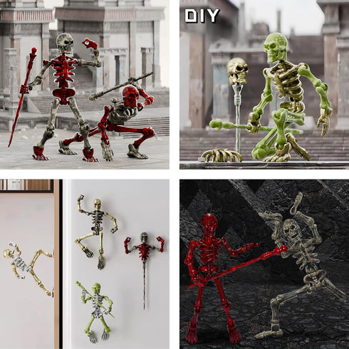 6 Pack T13 Set, Dummy 13, 13 3D Action Figures Skeleton Action Figure, Titan Mini Skeletons, Action Figures for Boys