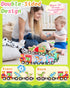 Oomloid 11 Set 1 2 3 1-3, 2-4 Pcs Magnetic Dinosaur Train Montessori Toys for Years Old Toddlers Boys Girls, Wooden