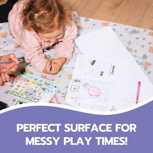 60 Pack 49"x49" 100% 60 Pack) Disposable Splat Mats by Eli with Love - Extra Large Waterproof Baby Splat Mat for Under